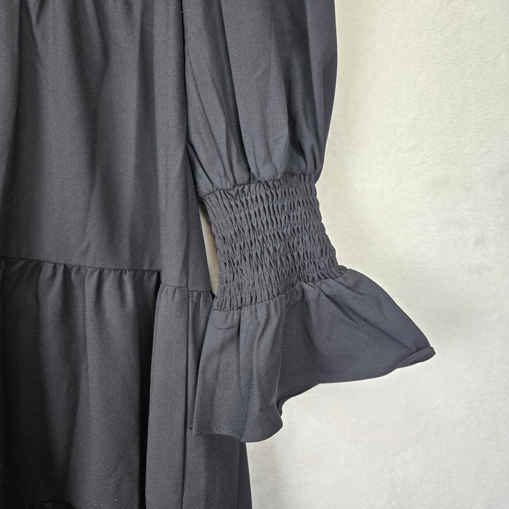 Tuckernuck Pomander Place Kenzo Black‎ Tiered Dress Medium Smocked Designer - Picture 4 of 11